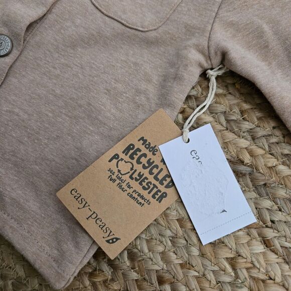 Easy‎ Peasy Baby Boys Tan Collared Button Up Jacket 12mos Mos New With Tags - S9 - Picture 4 of 7